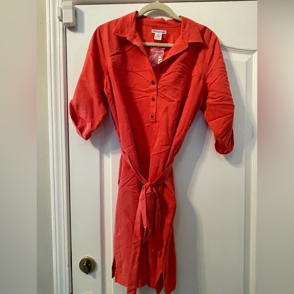 Orange Shirt Dress
